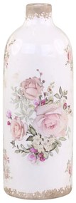 Keramická dekoračná váza s ružami Rose pattern  L - Ø 11*31cm