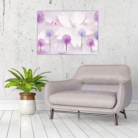 Sklenený obraz - Na rieke kvetov (70x50 cm)