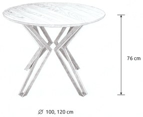 Wooded Jídelní stůl Atlanta z masivu DUB Průměr stolu: 100 cm +0 Kč, Barva kovu: Černá