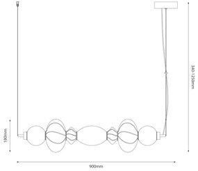 LED Luster na lanku ASCOLI LED/24W/230V pestrofarebná