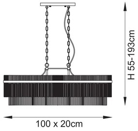 Endon 112573 - Luster na reťazi MARIETTA 4xE14/6W/230V mosadz/číra