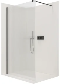 CERANO - Sprchová zástena Walk-in Onyx Ľ/P - guľatá vzpera - čierna matná, ryhované sklo - 130x200 cm, CER-CER-8050BD307