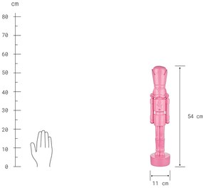 JAMES Dekoračný luskáčik 54 cm - ružová