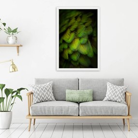 Gario Plagát Abstrakt zo zeleného peria Farba rámu: Čierna, Rozmery: 70 x 100 cm