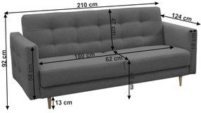 Rozkladacia pohovka Armendia (tmavosivá). Vlastná spoľahlivá doprava až k Vám domov. 1016761
