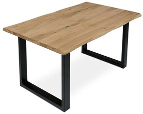 AUTRONIC Jedálenský stôl 140x90 cm masív dub, čierny lak DS-U140 DUB