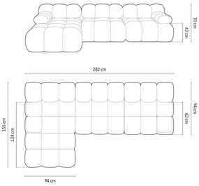 Zelená modulárna rohová pohovka z textílie bouclé (ľavý roh) Bellis – Micadoni Home