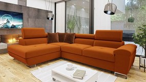 Rohová rozkladacia sedačka Alvin Premium, Dostupné poťahy: Otusso 16 + Otusso 16 + Velvetto 12, Strana: pravá