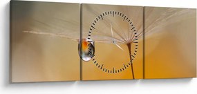 Obraz - Makro kvetu (s hodinami) (90x30 cm)