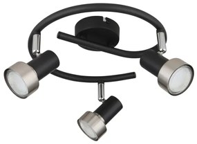 Globo 57917-3N - Bodové svietidlo  MASON 3xGU10/25W/230V čierna/strieborná