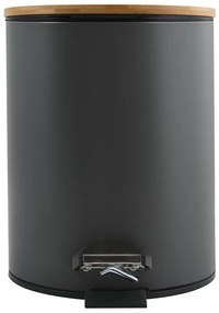 Tmavosivý nášľapný oceľový odpadkový kôš 5 l Adonis – Spirella
