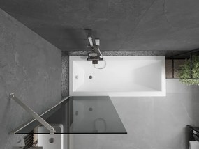 Mexen Next, 1-krídlová vaňová zástena 70 x 150 cm, 6mm šedé sklo, oceľová, 895-070-000-00-40-97
