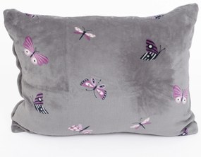 Obliečka na vankúš mikroplyš Exclusive 50 × 70 cm - Motýliky sivé
