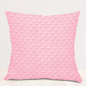 Biante Detská obliečka na vankúš Minky 3D bodky MKP-035 Svetlo ružová 50 x 70 cm