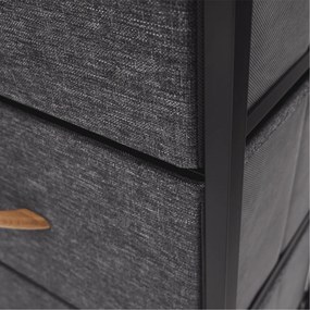 Komoda s látkovými zásuvkami PALMERA, čierna