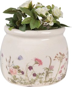 Keramický obal na kvetináč s lúčnymi kvetmi Flowers of Love S - Ø 12*10 cm