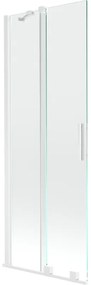 Mexen Velar, 2-krídlová posuvná vaňová zástena 75 x 150 cm, 8mm číre sklo, biely profil, 896-075-000-01-20