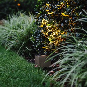 Priemyselné záhradné bodové svetlo hrdzavohnedé štvorcové IP65 - Lennard