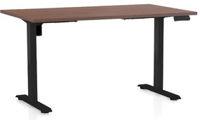 Výškovo nastaviteľný stôl OfficeTech B, 120 x 80 cm, čierna podnož, orech