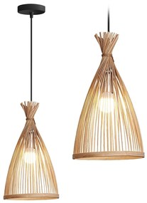 Závesná lampa La Belle Boho II čierna/hnedá