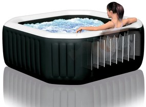 INTEX Nafukovacia vírivka Deluxe Octagon systém slanej vody pre 6 osôb (bublinky + masáž + trysky) 1100L