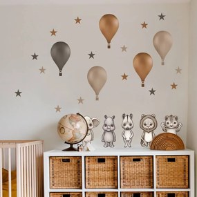 Nálepky na stenu - INSPIO zvieratká s balónmi