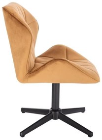 LuxuryForm DESIGN Stolička MILANO MAX VELUR na čiernom kríži - hnedá