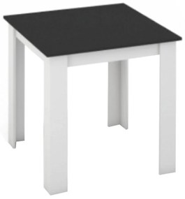 Kondela Jedálenský stôl, biela/čierna, 80x80 cm, KRAZ