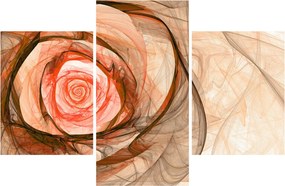 Obraz - Abstraktné ruže ružová s bielym pozadím (90x60 cm)