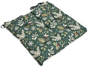 Forbyt Prešívaný sedák Zelená Vianoce, 40 x 40 cm
