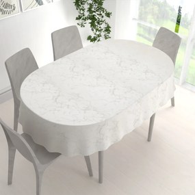 Biante Dekoračný oválny obrus Parma PM-116 Strieborný mramor na krémovom 100x160 cm