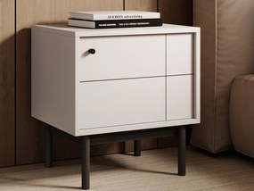 Nočný stolík / skrinka Japandi, béžový kašmír