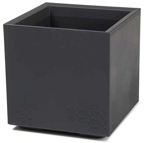 PLASTOVÝ KVETINÁČ NA KOLIESKACH BETONIQUE ECO 40X40 CM IMITÁCIA BETÓNU ANTRACITOVÁ