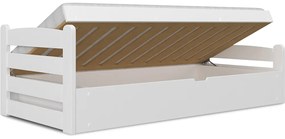 Posteľ z masívu DAVID s úložným priestorom - 200x90 cm - biela