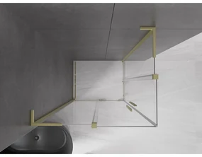Mexen Velar L Duo, sprchový kút s posuvnými dverami 90 x 80 cm, 8mm číre sklo, zlatá matná, 871-090-080-02-03-55