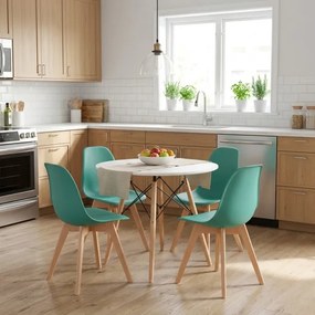 Set dvoch jedálenských stoličiek KITO zelené / naturálne nohy (2 ks)