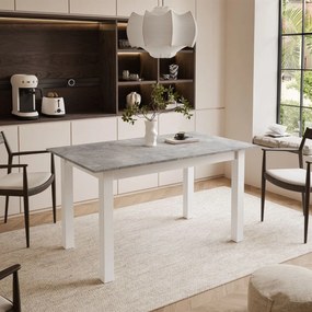 ROZKLADACÍ JEDÁLENSKÝ STÔL DANILO BELLATO SIVÝ + BIELE NOHY 140 / 195 cm