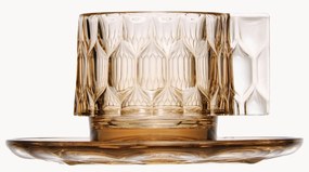 Šálky na kávu's podšálkami so štruktúrovaným vzorom Jellies, 4 ks