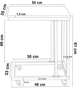 Príručný stolík MEREN Craft béžový