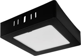 LED prisadený stropný panel – štvorec, 6 W, 660 lm, čierny