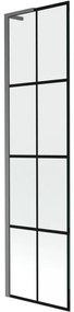 Mexen Next L, 1-krídlová vaňová zástena 50 x 150 cm, 6mm číre sklo-čierny vzor, grafitový profil, 895-050-000-03-77-66