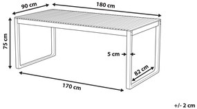 Záhradný stôl z akáciového dreva 180 x 90 cm svetlé drevo SASSARI Beliani