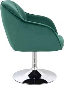 LuxuryForm DESIGN Stolička AVOLA VELUR na striebornom tanieri - zelená