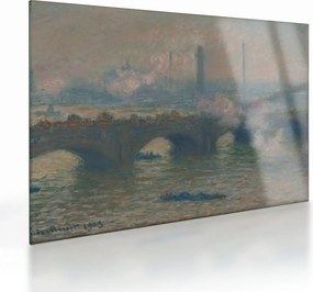 Sklenený obraz - Claude Monet, Waterloo Bridge, Gray Day, reprodukcia (70x50 cm)