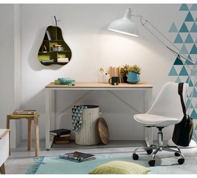 Biely písací stôl s doskou v drevenom dekore Kave Home Lisbet