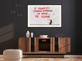 Artgeist Plagát - Quotes Graffiti [Poster] Veľkosť: 45x30, Verzia: Čierny rám s passe-partout