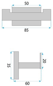 Rea Oste, 2-háčik na uterák, chrómová, REA-88026