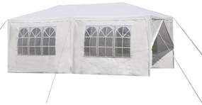 Záhradný párty stan, biela, 3x6 m, TEKNO TYP 2 + 6 bočných strán