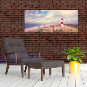 Obraz - Červený maják (120x50 cm)