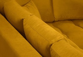 Rohová pohovka malvin pravá 301 cm zamat žltá MUZZA